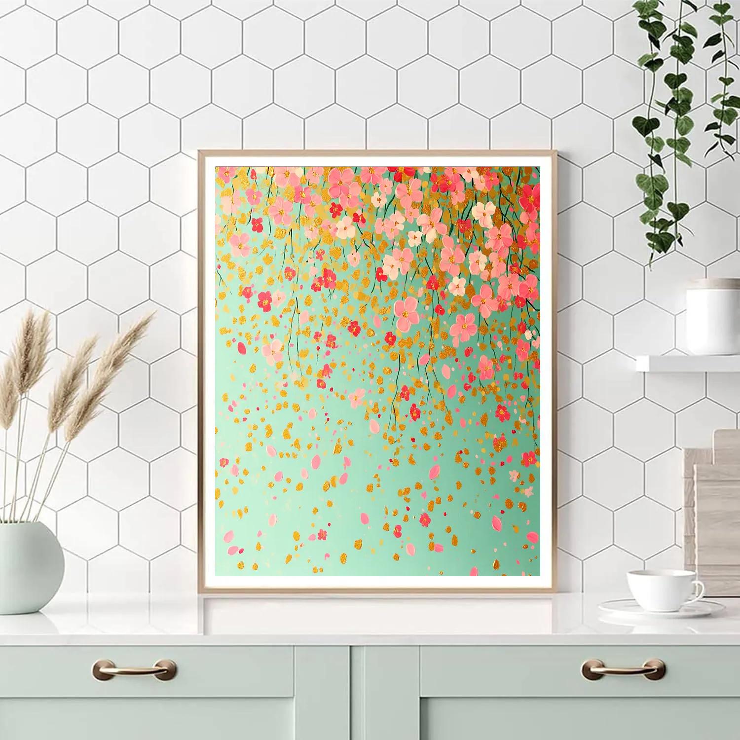 Gustav Klimt Inspired Patterned Blossom Rain Painting by numbers kit