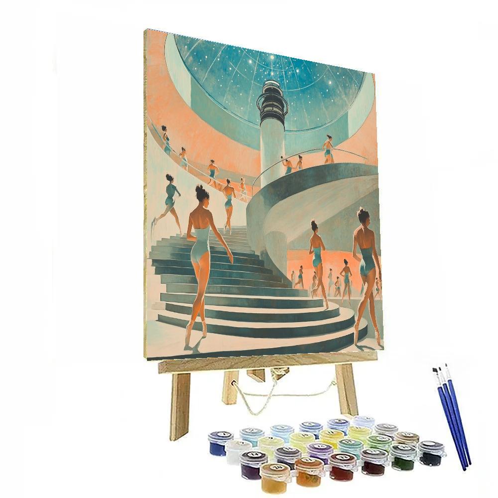 Edgar Degas Inspired Observatory Staircase Dancers Paint by numbers art