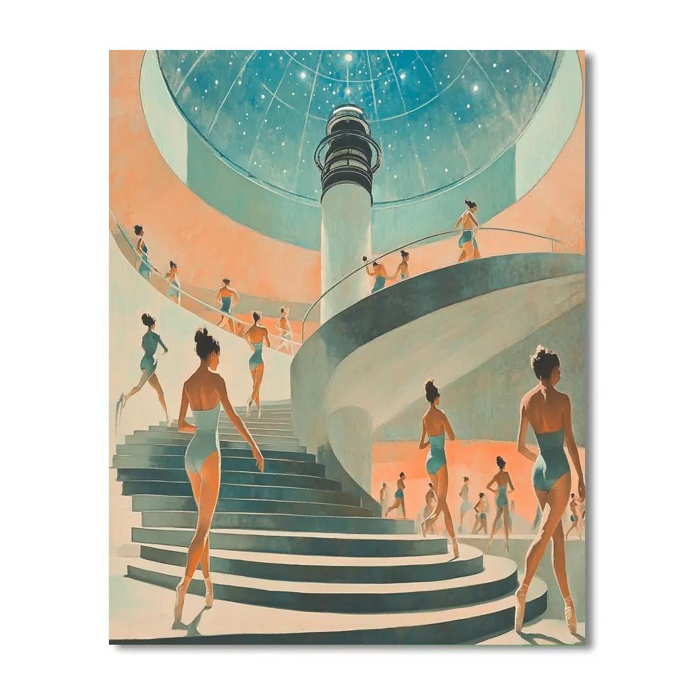 Edgar Degas Inspired Observatory Staircase Dancers Paint by numbers art