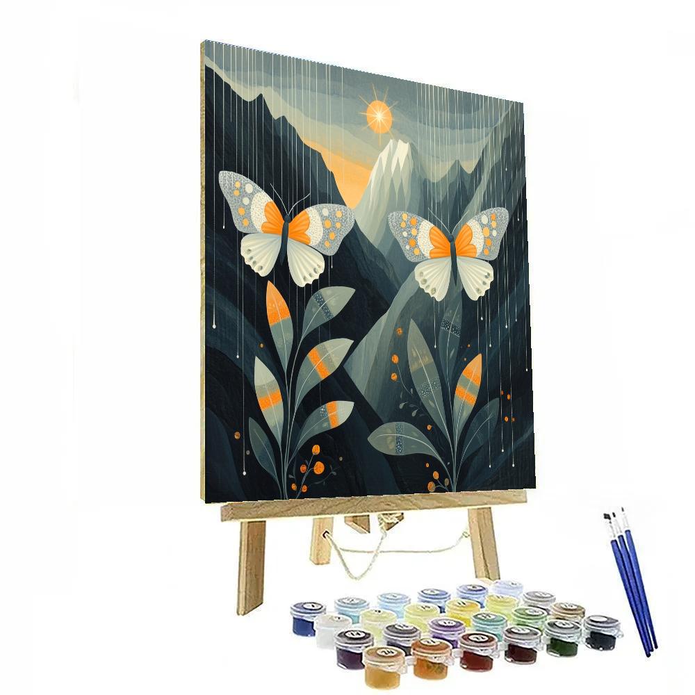 Frida Kahlo Inspired Rain Shadow Butterflies DIY paint by numbers