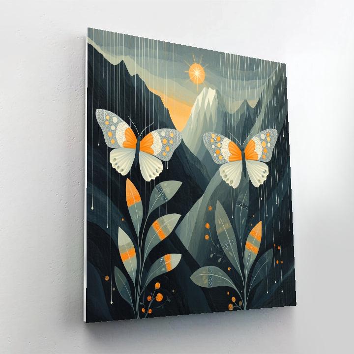 Frida Kahlo Inspired Rain Shadow Butterflies DIY paint by numbers