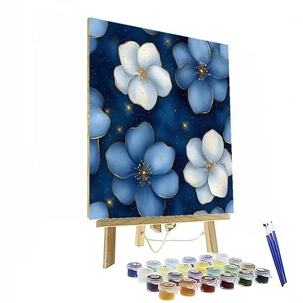 Gustav Klimt Inspired Golden Petal Constellations painting number kit