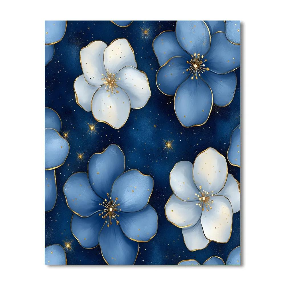 Gustav Klimt Inspired Golden Petal Constellations painting number kit