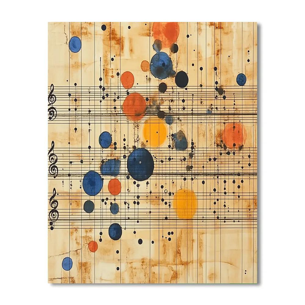 Paul Klee Inspired Constellation Music Score Painting by numbers kit