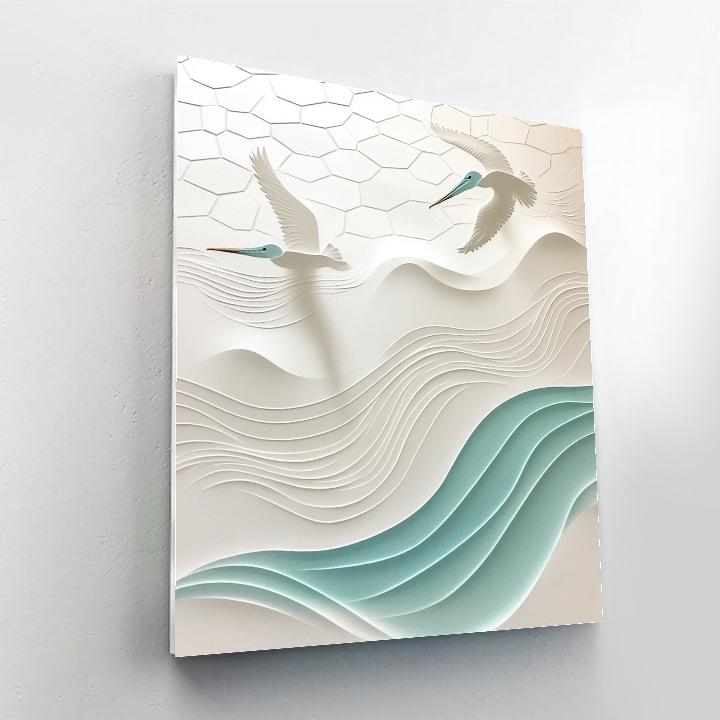 Frida Kahlo Inspired Pelican Salt Geometry Number painting