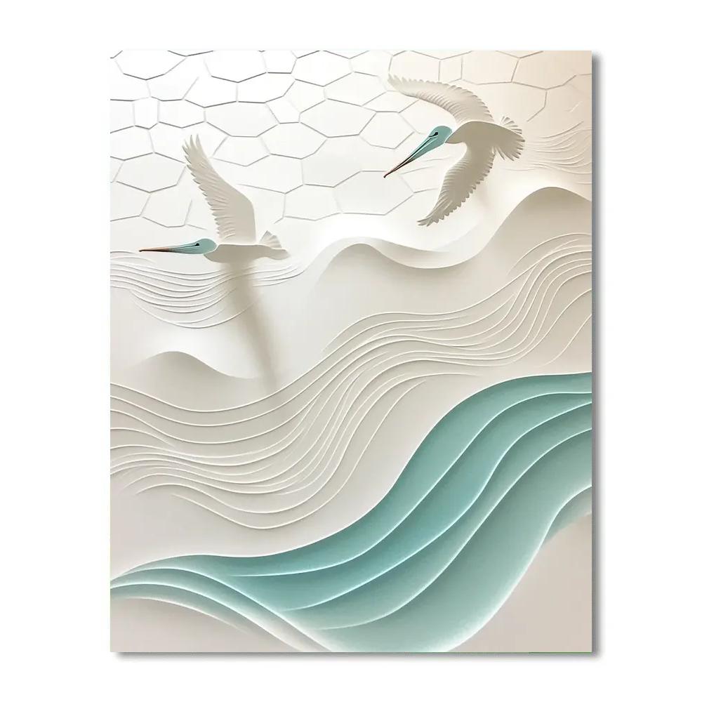 Frida Kahlo Inspired Pelican Salt Geometry Number painting