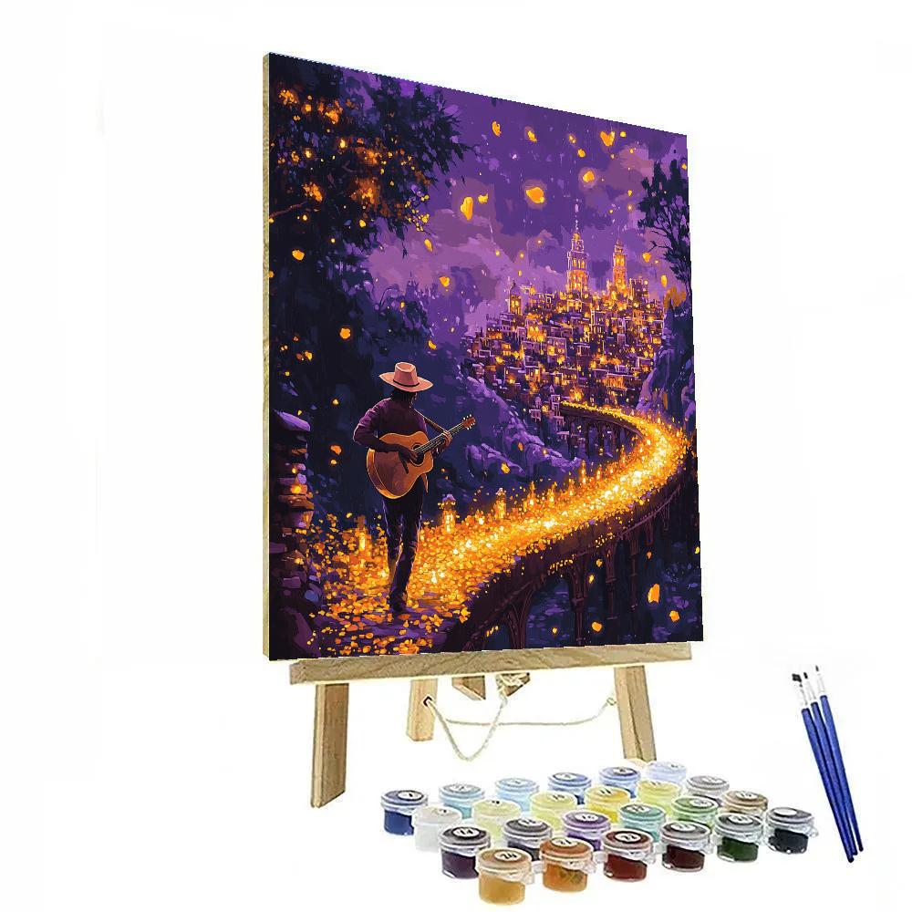 Hector Marigold Bridge Guitar Stroll Disney Inspired paint by color