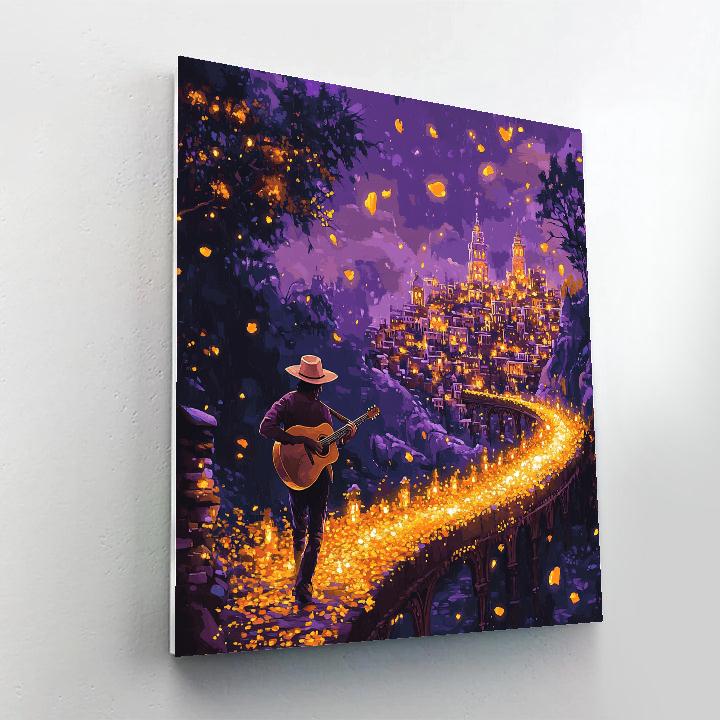 Hector Marigold Bridge Guitar Stroll Disney Inspired paint by color