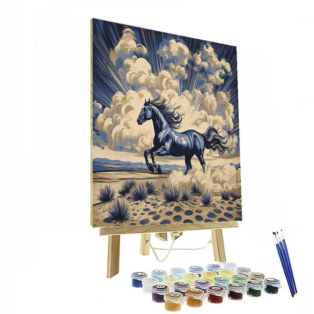 Frida Kahlo Inspired Charro Sky Stallion Wind Numbered painting kits