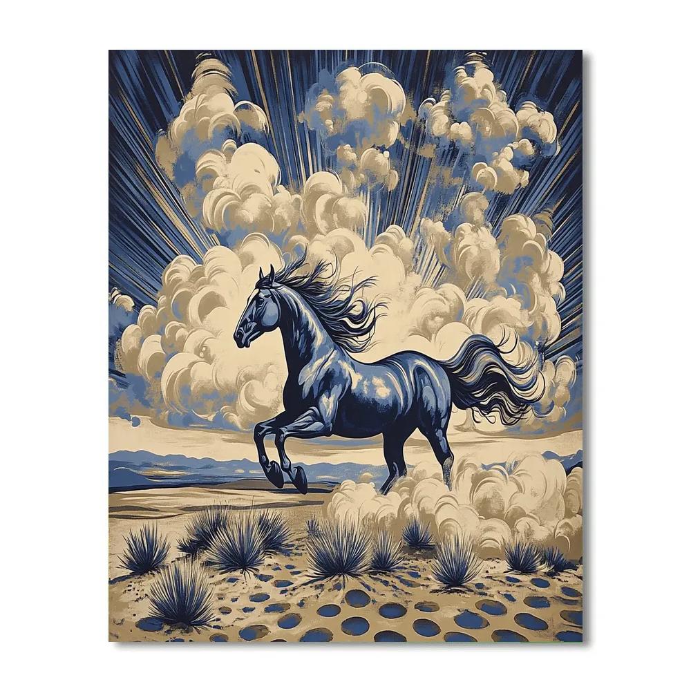 Frida Kahlo Inspired Charro Sky Stallion Wind Numbered painting kits