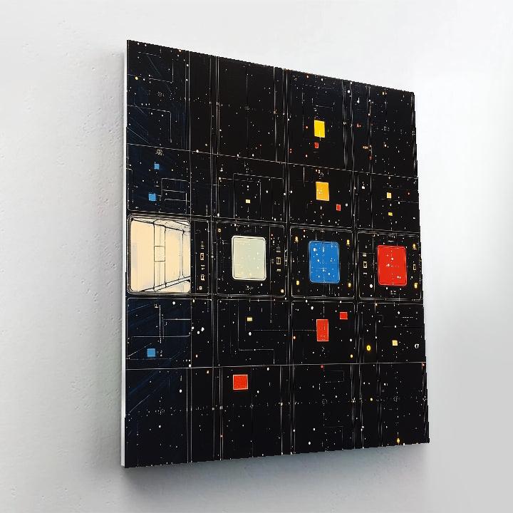 Piet Mondrian Inspired Starport Architecture Grid Paint by numbers kits