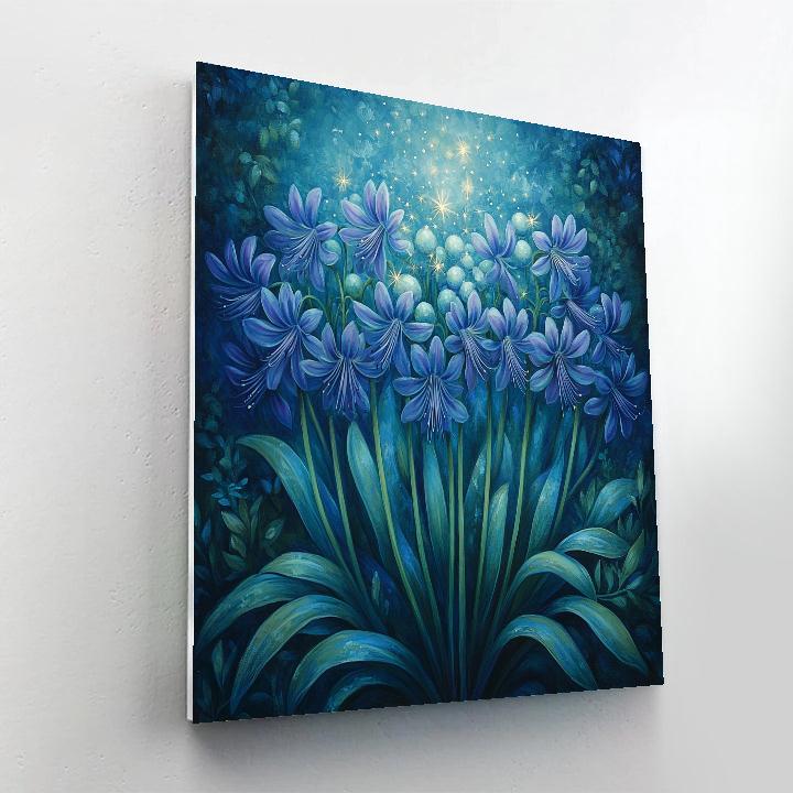 Frida Kahlo Inspired Agapanthus Oracle paint by color