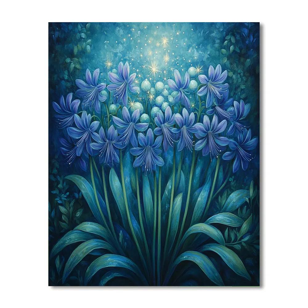 Frida Kahlo Inspired Agapanthus Oracle paint by color