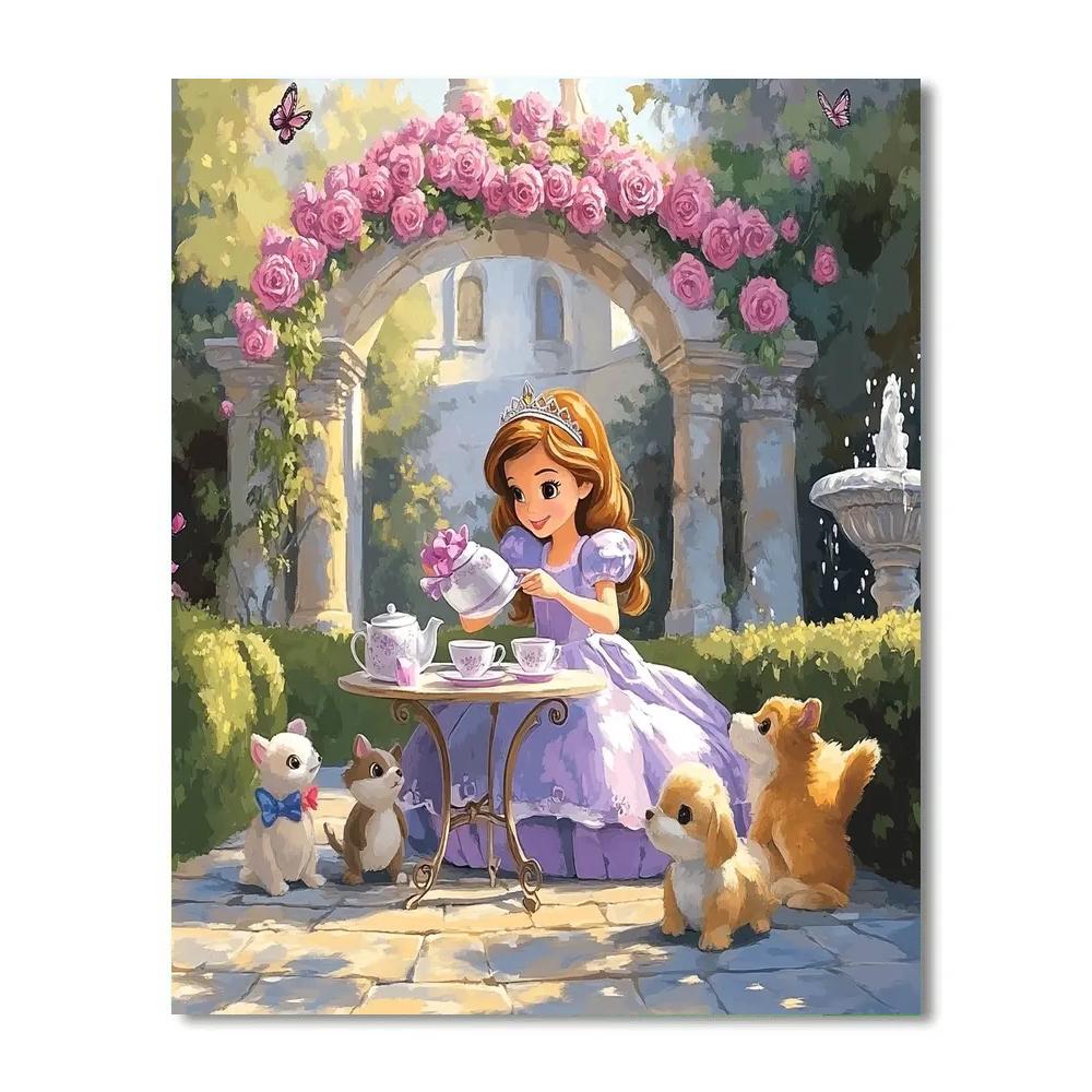 Sofia The First Royal Garden Tea Time Disney Inspired Painting by numbers kit