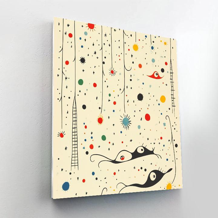 Joan Miro Inspired Children Watching Falling Stars paint by numbers