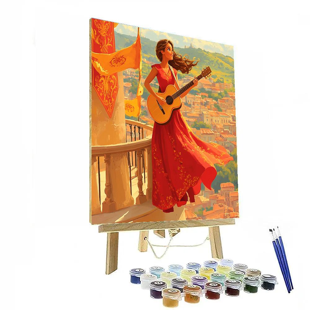 Elena Of Avalor Palace Balcony Sunrise Disney Inspired Paint by numbers kits