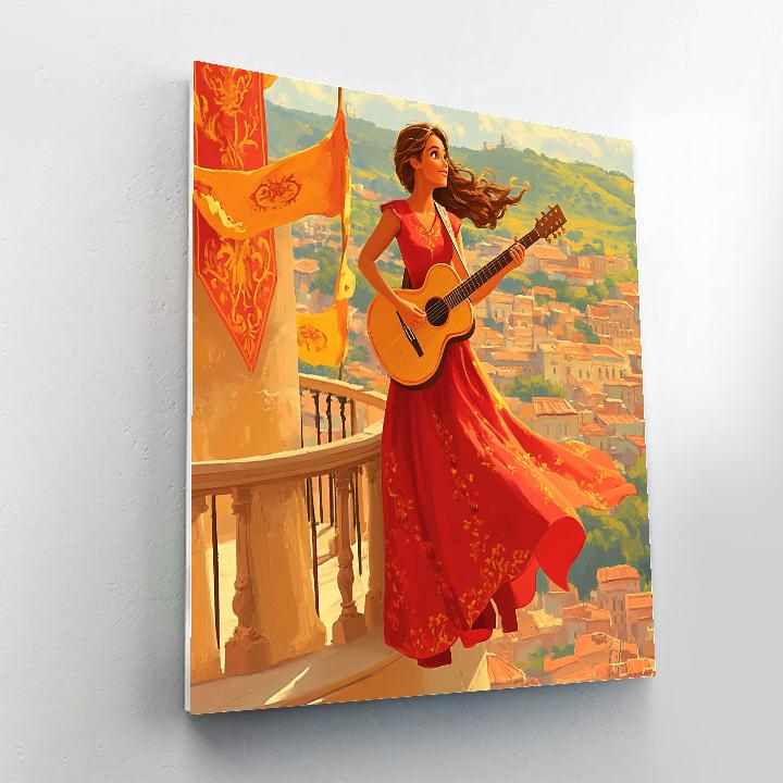 Elena Of Avalor Palace Balcony Sunrise Disney Inspired Paint by numbers kits
