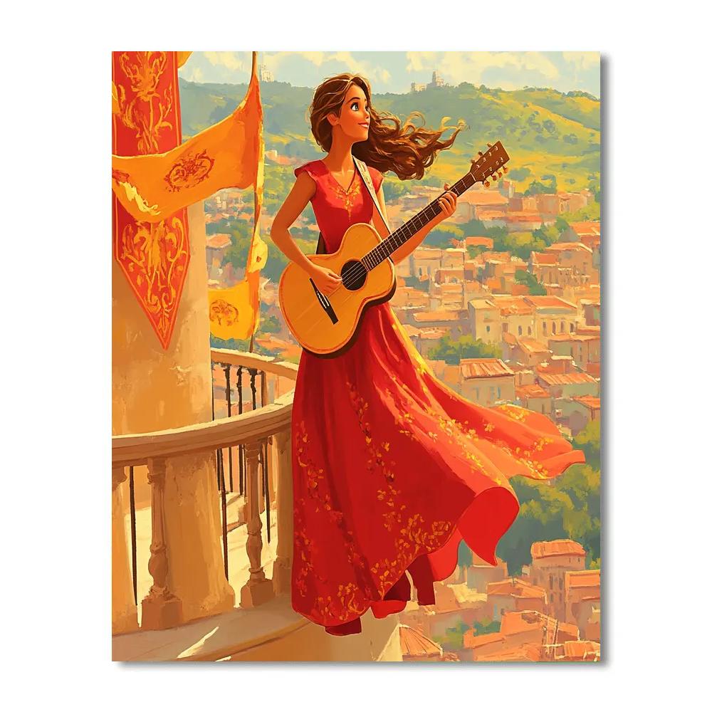 Elena Of Avalor Palace Balcony Sunrise Disney Inspired Paint by numbers kits
