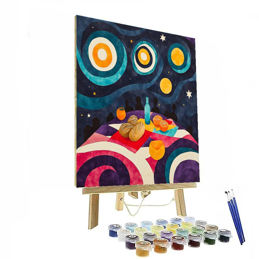 Henri Matisse Inspired Cutout Galaxy Picnic Blanket paint by numbers