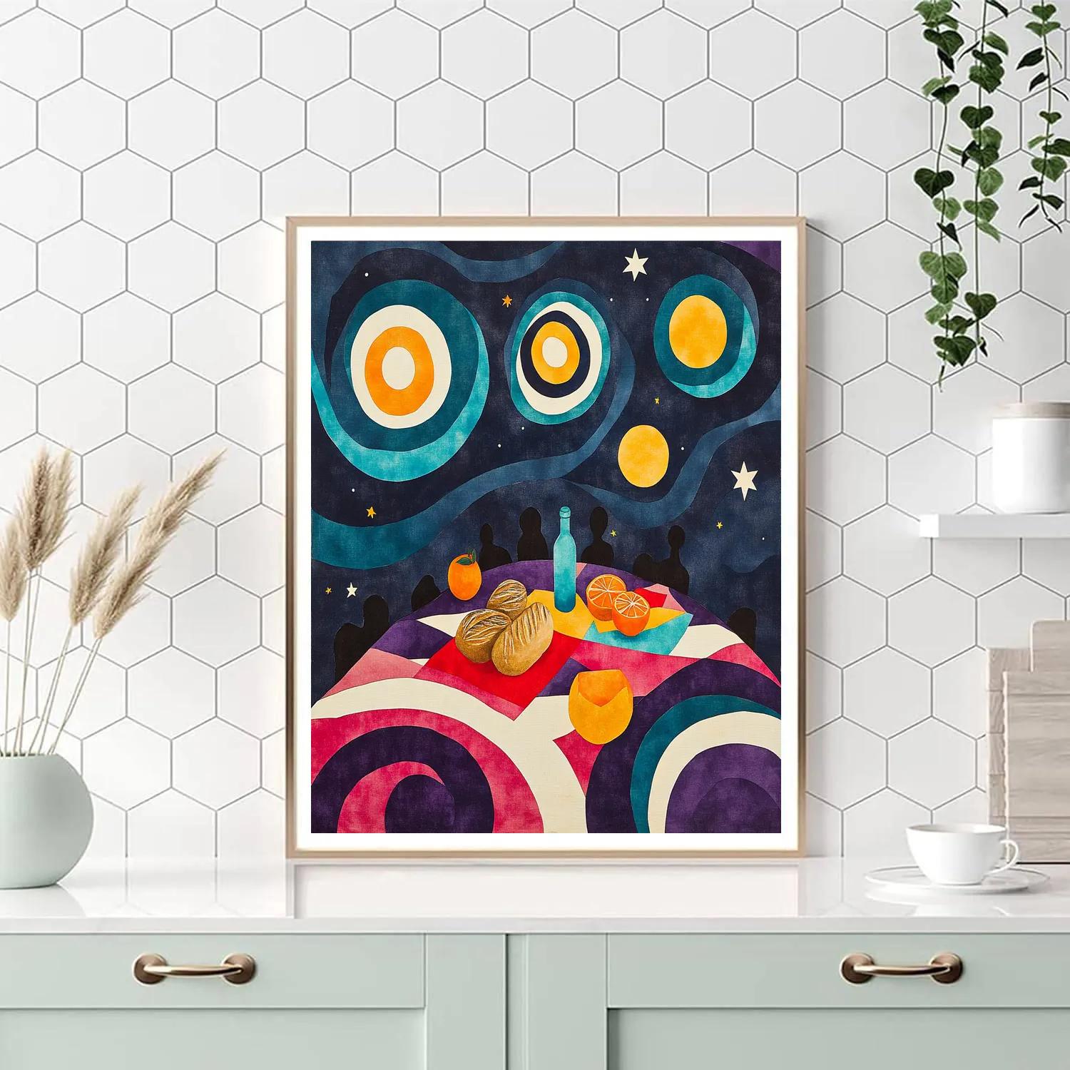 Henri Matisse Inspired Cutout Galaxy Picnic Blanket paint by numbers