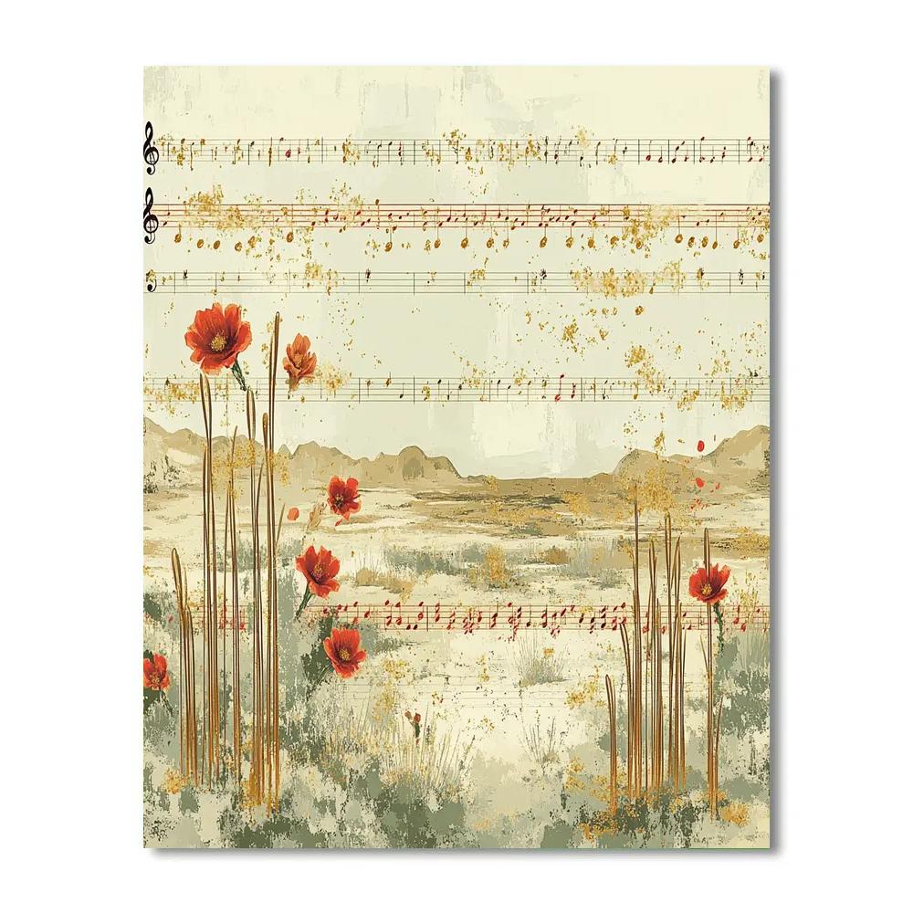 Frida Kahlo Inspired Prickly Symphony Score paint by color