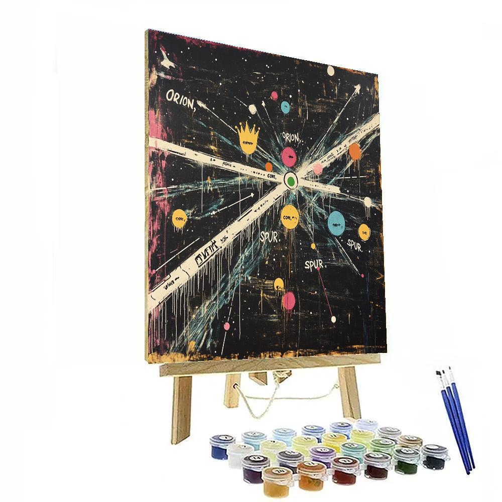 Jean Michel Basquiat Inspired Street Map Of The Milky Way paint by number