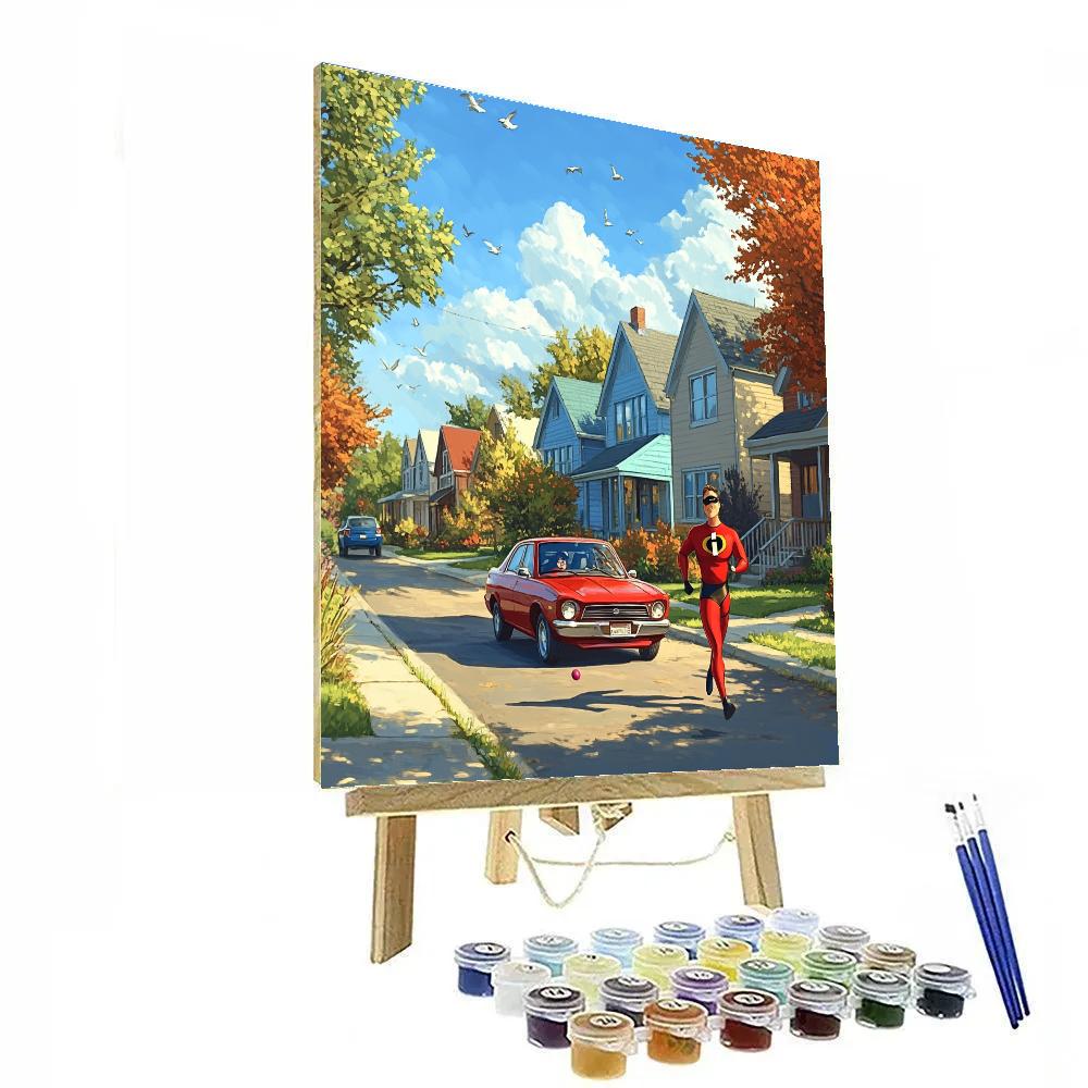 Mr Incredible Neighborhood Hero Workout Disney Inspired paint by number