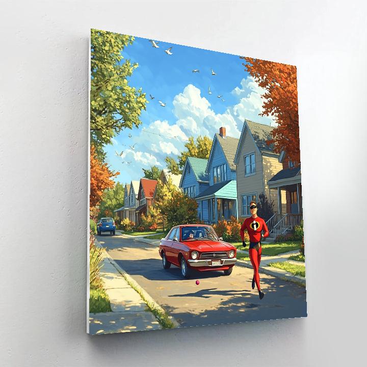 Mr Incredible Neighborhood Hero Workout Disney Inspired paint by number