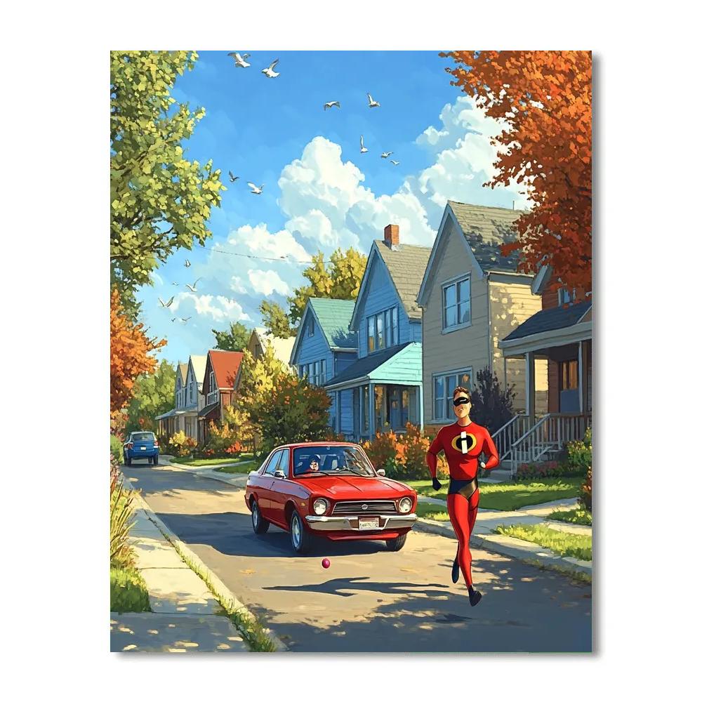 Mr Incredible Neighborhood Hero Workout Disney Inspired paint by number