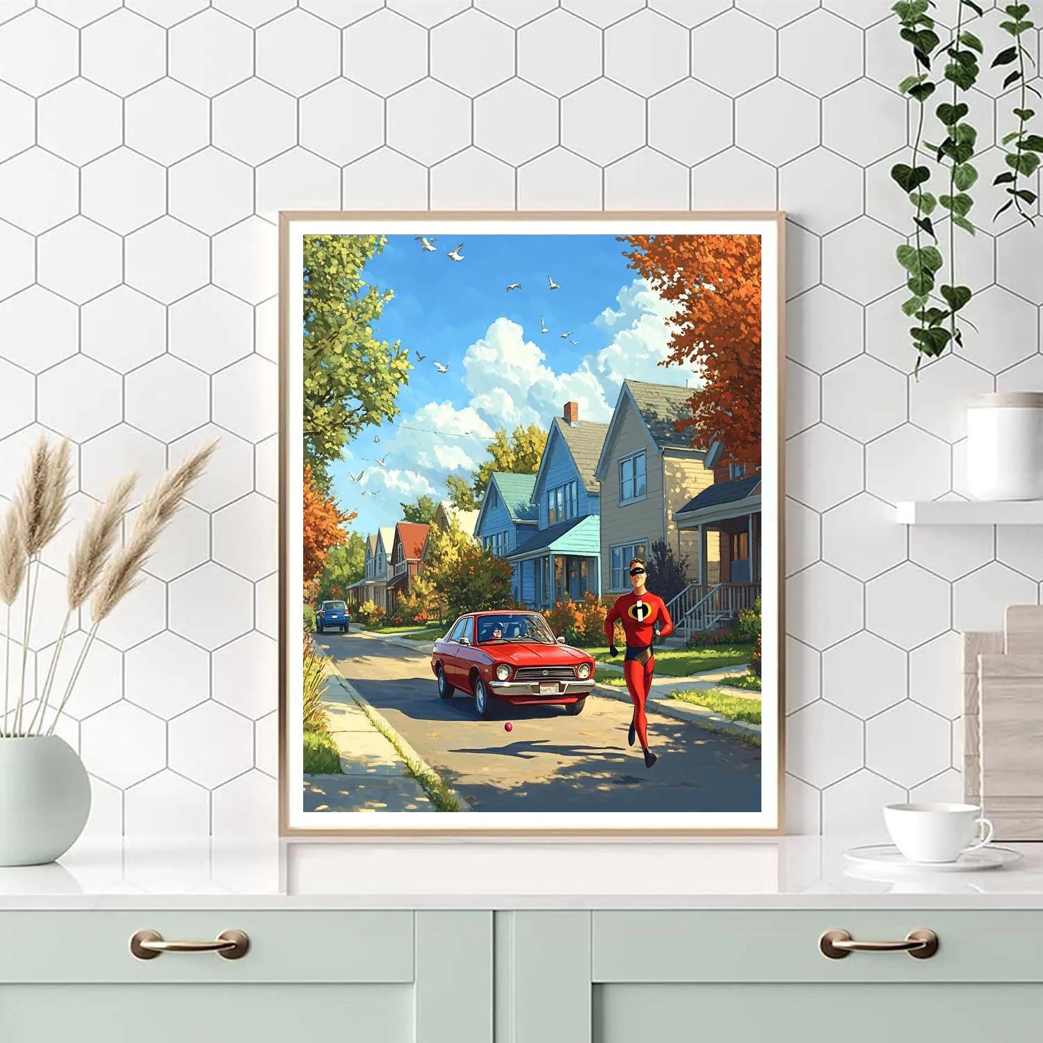 Mr Incredible Neighborhood Hero Workout Disney Inspired paint by number