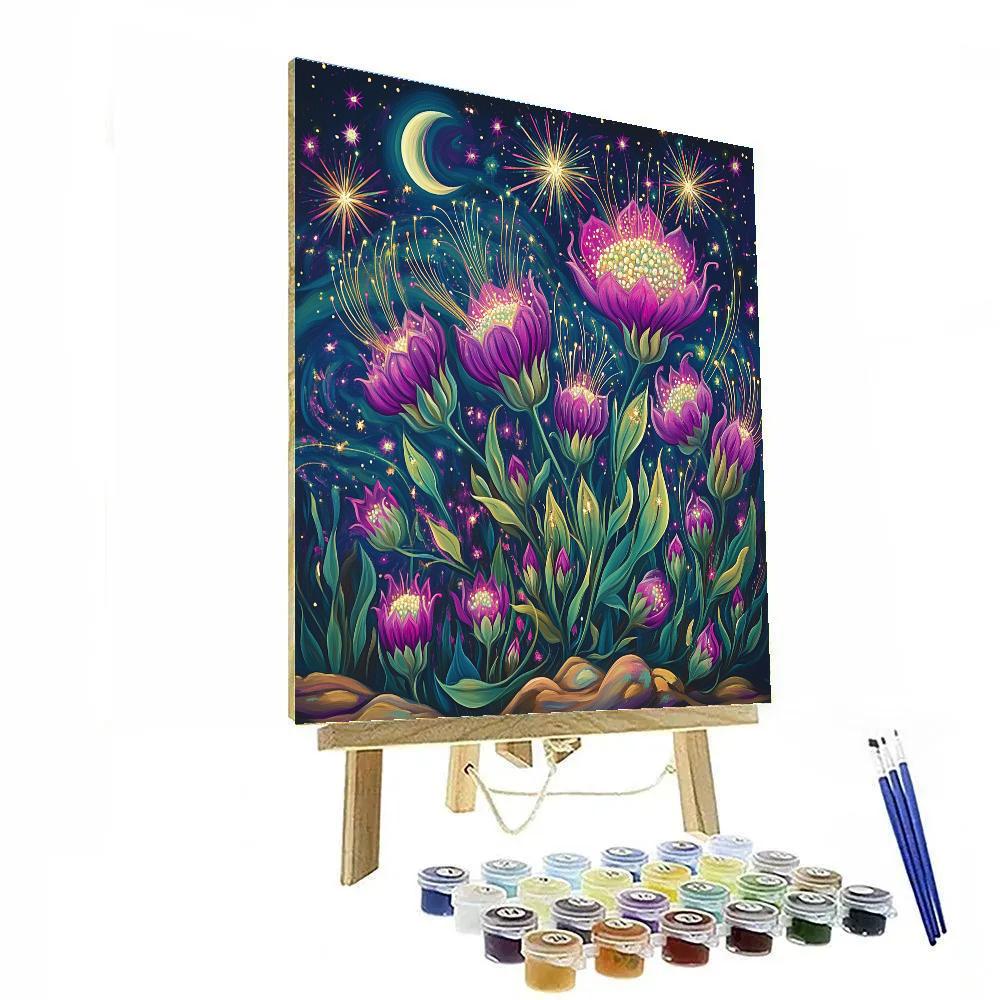 Frida Kahlo Inspired Pitaya Night Fire paint by color