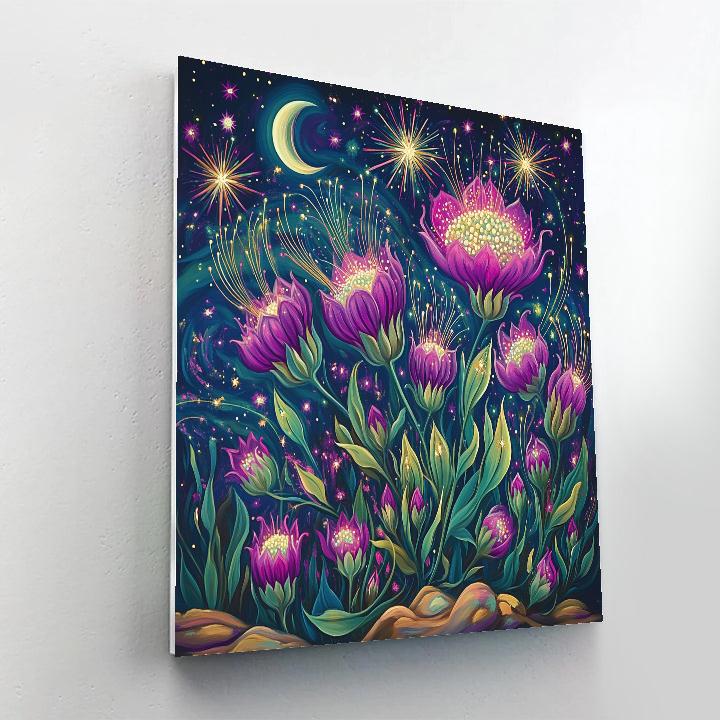 Frida Kahlo Inspired Pitaya Night Fire paint by color