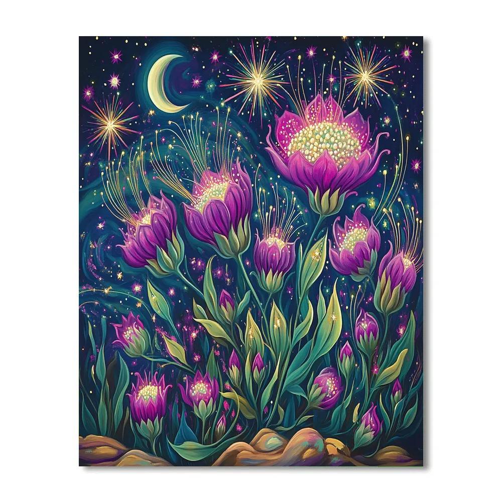 Frida Kahlo Inspired Pitaya Night Fire paint by color