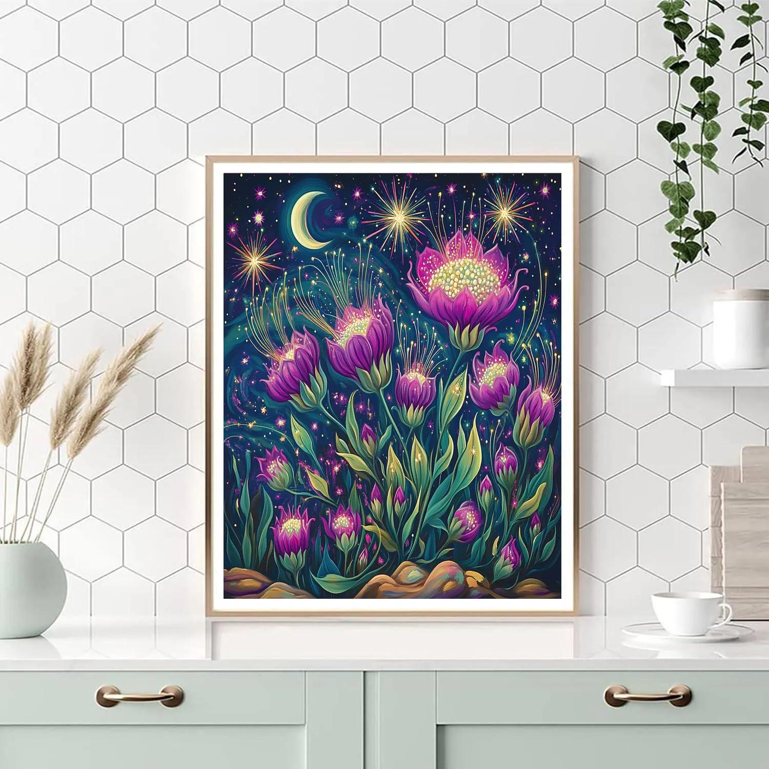 Frida Kahlo Inspired Pitaya Night Fire paint by color