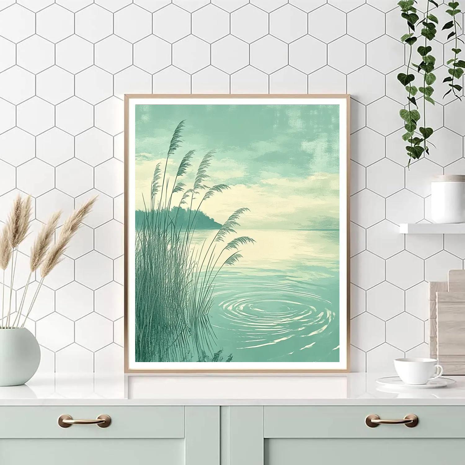Frida Kahlo Inspired Lagoon Of Whisper Reeds paint by color