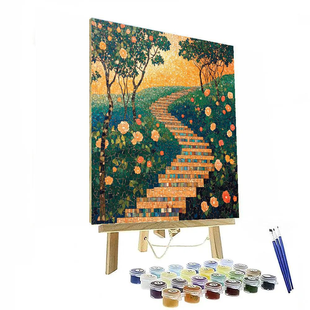 Frida Kahlo Inspired Guanajuato Flower Stair painting number kit