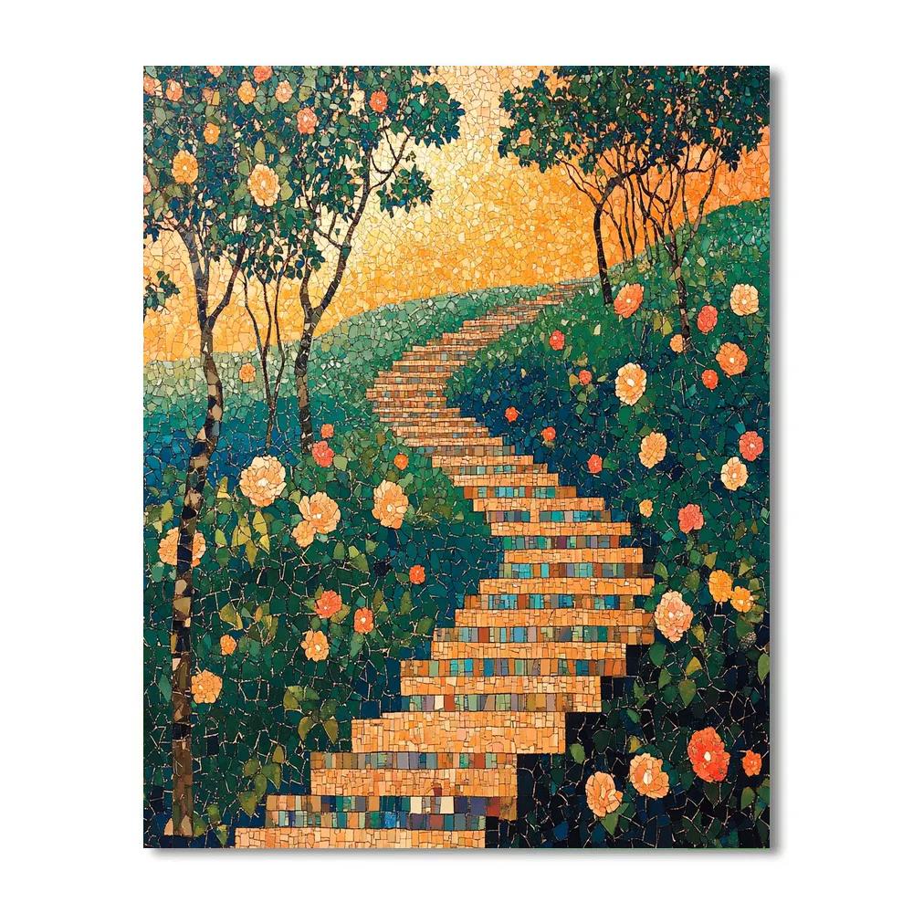 Frida Kahlo Inspired Guanajuato Flower Stair painting number kit
