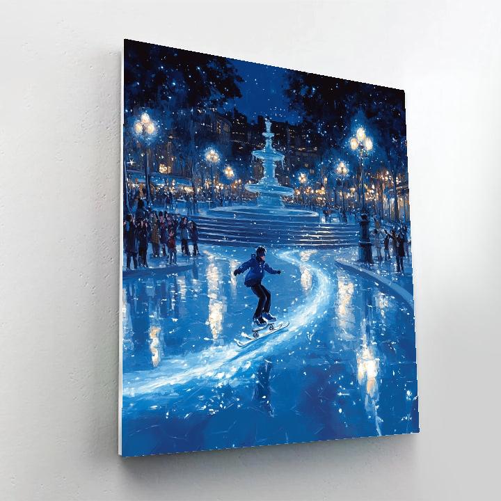 Frozone Frozen Fountain Plaza Slide Disney Inspired Number painting