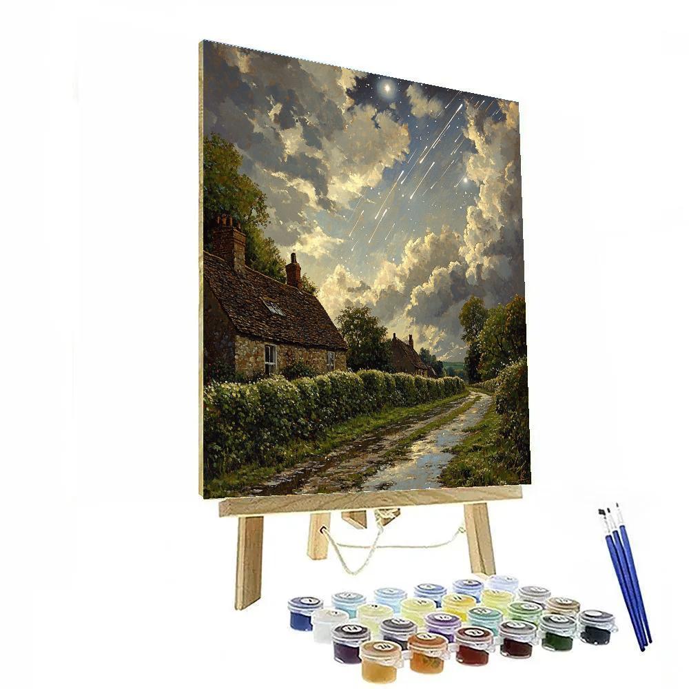John Constable Inspired Meteor Shower Over Village Lane Painting by numbers kit