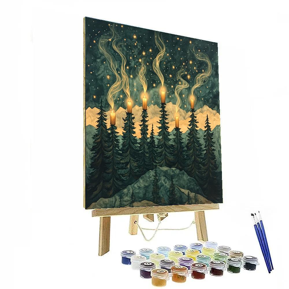 Frida Kahlo Inspired Ocote Pine Candle Sky paint by number