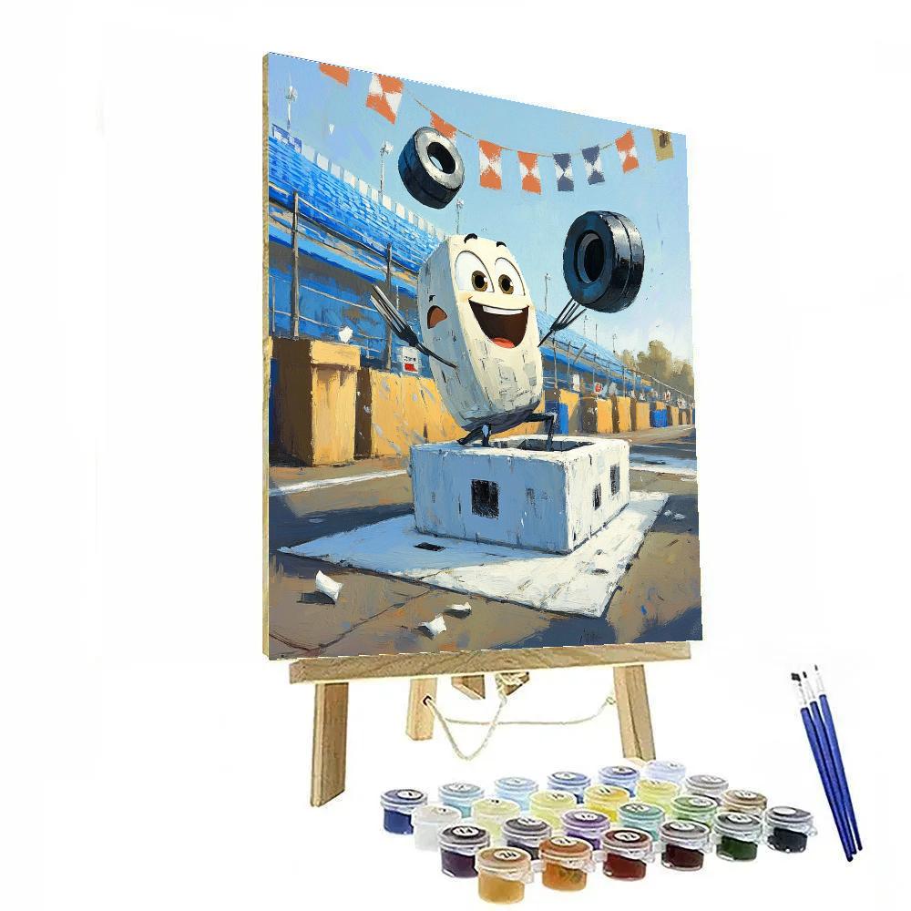 Guido Lightning Fast Pit Stop Practice Disney Inspired paint by numbers