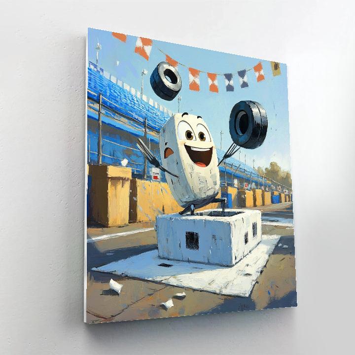 Guido Lightning Fast Pit Stop Practice Disney Inspired paint by numbers