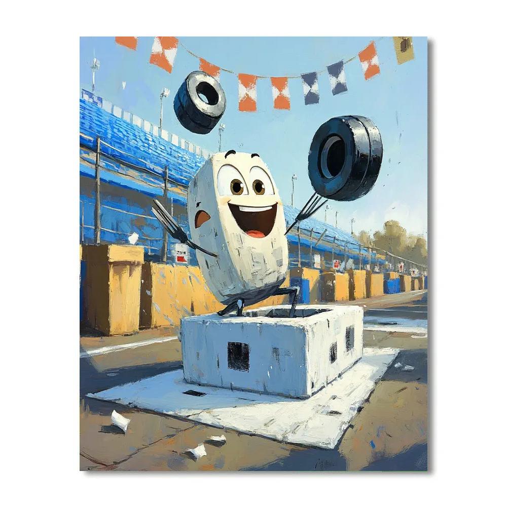 Guido Lightning Fast Pit Stop Practice Disney Inspired paint by numbers