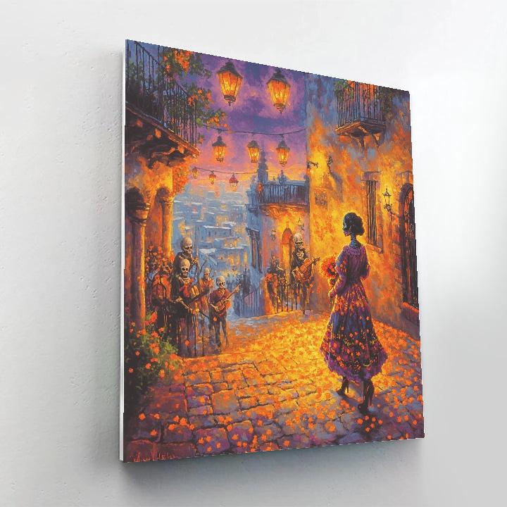 Mama Imelda Plaza Lantern Stroll Disney Inspired paint by color