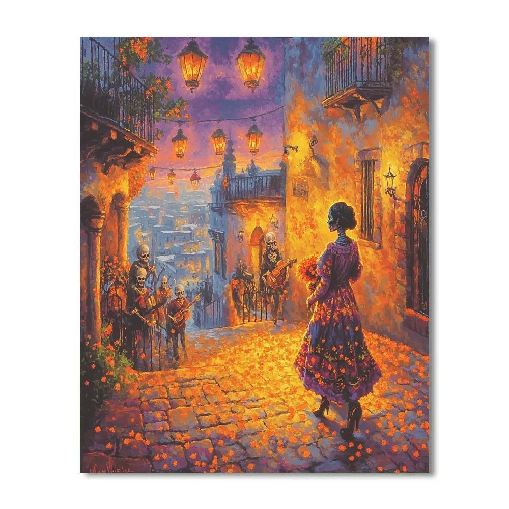Mama Imelda Plaza Lantern Stroll Disney Inspired paint by color