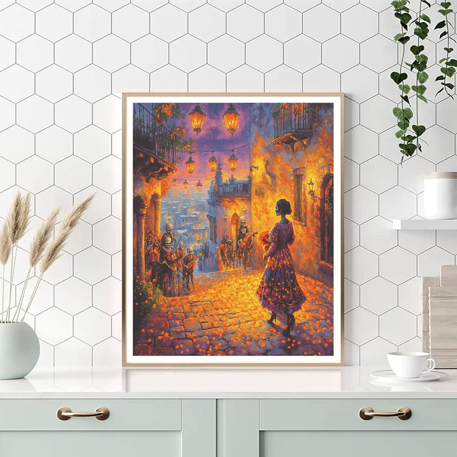 Mama Imelda Plaza Lantern Stroll Disney Inspired paint by color
