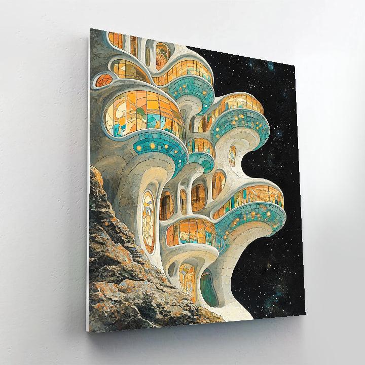 Antonio Gaudi Inspired Coral Reef Space Habitat paint by color