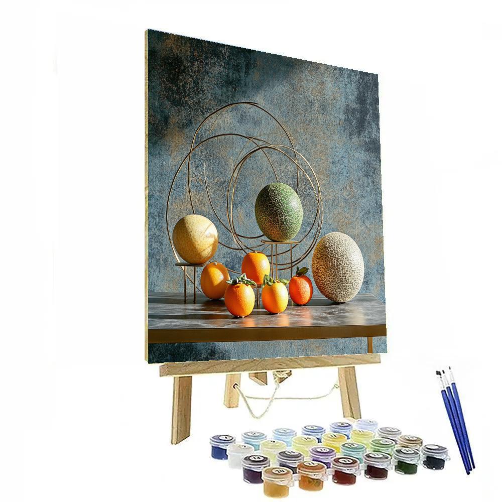 Paul Cezanne Inspired Planetary Still Life With Orbits painting number kit