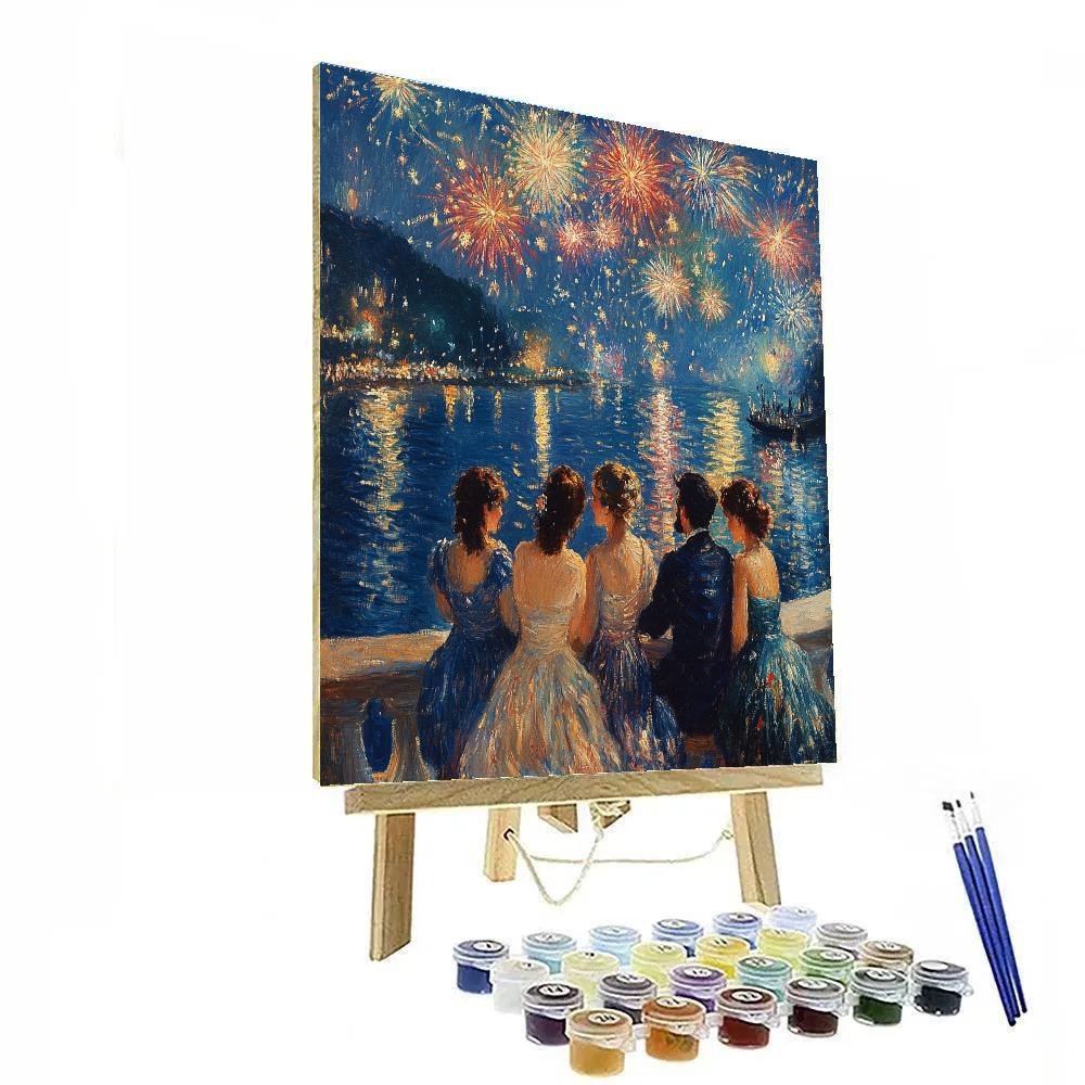 Pierre Auguste Renoir Inspired Friends Watching Fireworks By The Sea Paint by numbers art