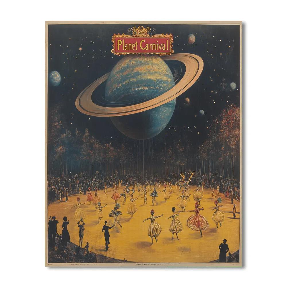 Henri De Toulouse Lautrec Inspired Planet Carnival Poster Painting by numbers kit